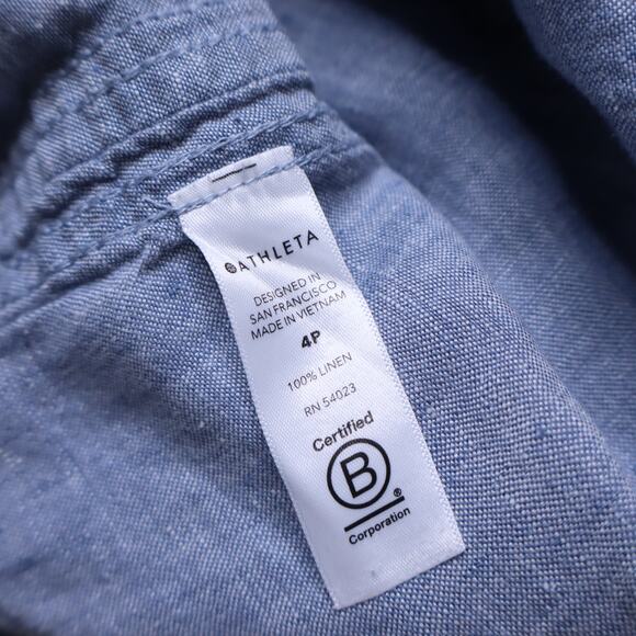 ATHLETA Cabo Linen Jogger Chambray Blue Pull On Summer Beachwear Women's 4P - Picture 8 of 11